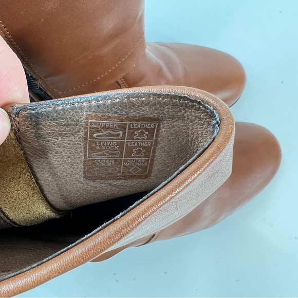 Sanita Maddox Women's 41 /10 Fold Over Wedge Leather Ankle Boots Booties Cognac. - Picture 8 of 11